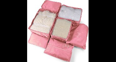 George Napoli Packing Cubes - Koffer Organizer Set - 7-delig - Reiszakken - Travel Cubes - Roze