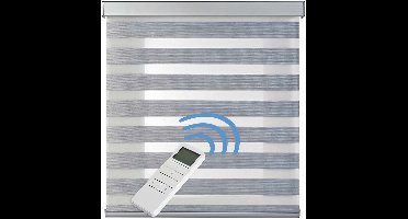 Storesdeco - Motorgecontroleerd Duo rolgrodijn motor, afstandsbediening Grijs 160x250