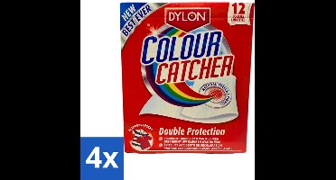 Dylon - Colour Catcher - Voorkomt doorloop van Kleuren - 12 Doekjes - Voordeelverpakking - 4 stuks