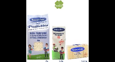 Bio huishoudschoonmaakmiddelen eco pakket. Biologisch ecologisch. Marseille zeepvlokken, Natrium bicarbonaat poeder en Glycerine zepen.