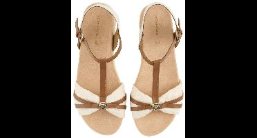 Tom Tailor - Platte sandalen met borduursels - Maat 39 - offwhite