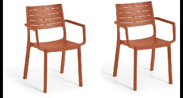 Keter Metaline tuinstoel - 2 stuks - 53,3x60,2x81,3 cm - Terracotta
