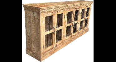 Deco4yourhome® - Dressoir - Spijlen - Blank Hout - 90x200x40cm