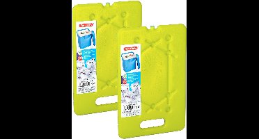 Plasticforte Platte dunne Koelelementen 800 gram - 2x - 30 x 20 x 1.5 cm - groen - Voor koelbox en koeltas