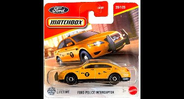 MATCHBOX FORD POLICE INTERCEPTOR 29-125 YELLOW NYC TAXI NYC 1:64 METAL