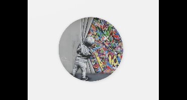 Rond Schilderij - Street Art - Urban Muurcirkel - Graffiti - 80 cm