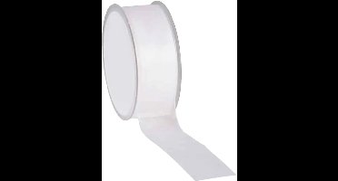 Wit Organza lint 40 mm / 50 mtr.