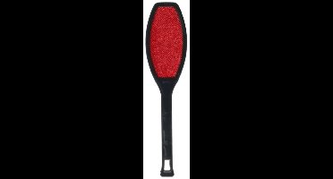 Gerimport Kledingborstel - L27 cm - zwart/rood - pluizenborstel