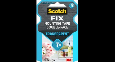Plakband scotch dubbelzijdig 19mmx1.5m transparant | 12 stuks