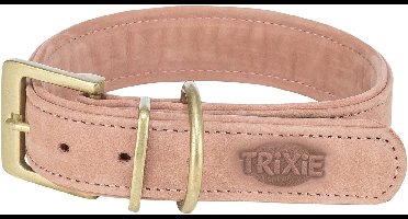 Trixie halsband hond pure leer roze