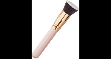 Crrynuo Foundation Brush - 1 Stuk - Complection Perfection Brush - Plat Top Design - Roze - Soft Touch Synthetische Haren - Make-up Kwast Voor Egale Aanbrenging