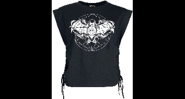 Batman Logo - Gothic Dames Top - zwart - XXL
