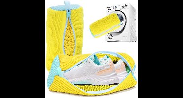 2 stuks schoenenzakken - Waszakken voor schoenen - Waszakken voor schoenen voor wasmachines en drogers - Voor sportschoenen, vrijetijdsschoenen - Herbruikbaar - Voor alle soorten en maten schoenen - geel, blauw