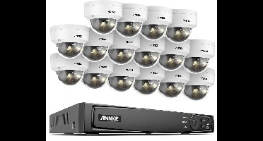 16-kanaals NVR Beveiligingssysteem – IP Camera Systeem – CCTV Beveiliging – Videobewaking – Surveillance Camera – 16x 12MP HD Camera’s – PoE Installatie & Nachtzicht 30m