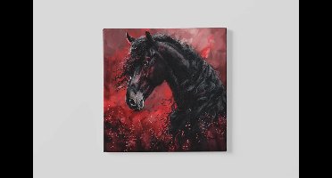 Vierkant Canvas Schilderij - Paard - Dierenkunst - Modern & Luxueus - 60x60 cm