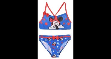 Minnie Mouse Bikini - Maat 98 - Blauw met rood - Badpak 2-delig