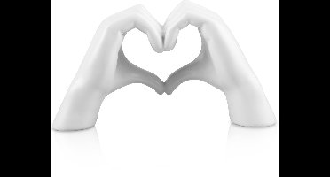 Boraboi® Hartvormig handbeeldje in wit voor romantische en moderne woon- en bruiloftsdecoratie