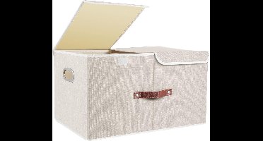 opbergdoos - Stoffen - Wasbaar - 55L x 33B x 30H centimeter - Capaciteit 53 Kwarts - Beige