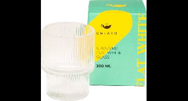 Grooved flat white glass CHiATO, 200 ml
