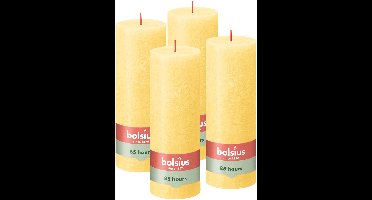 Bolsius - Rustieke Kaars - 4 Stuks - Licht Geel - 19cm - Paasdecoratie