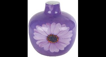 Vaas Gerbera paars metaal decoratief speelgoed 18x18x18cm.