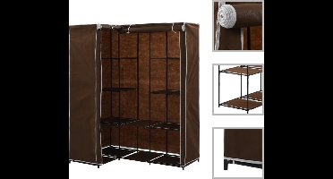 vidaXL - Hoekkledingkast - 130x87x169 - cm - bruin