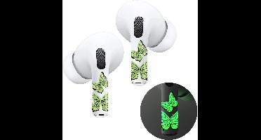 Airpods Stickers Geschikt voor Airpods Pro / 2 Pro stickers Glow in the Dark Vlinders - AirPods Pro 2nd Generation Sticker Gloed in het donker- Ntech