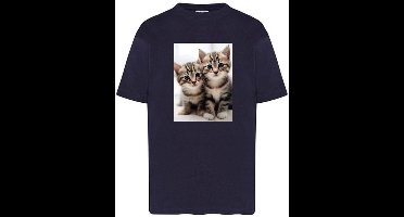 Meisjes T-shirt Kittens Navy maat 86
