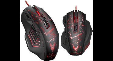 Bedrade Gaming Muis – RGB – Optische USB Computer Muis – 4 DPI Instelbaar tot 2400 – Ergonomisch – 7 Knoppen – Plug & Play – PC & Laptop