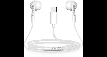 Bedrade Oordopjes - USB C aansluiting - Oortjes met draad en microfoon - Wit