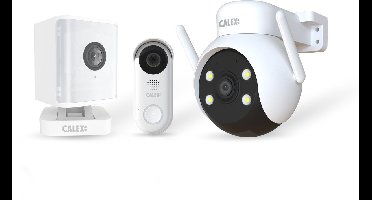Calex Smart Security Starter Set - 2K Video Deurbel (Full HD) - 2K PTZ Camera - Indoor Camera met Spotlight
