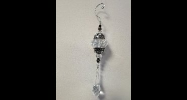 Decoratie - Hanger - Ibiza - Kristal - oud Zilver - Sfeervol - Lengte 23cm - Breed 4cm - Hand gemaakt.