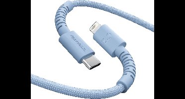 Fresh 'n Rebel FlexWave Oplaadkabel voor iPhone - USB-C – Extra lang (2m) - Siliconen gevlochten kabel - USB-C naar Apple Lightning - Vivid Blue