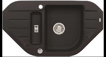 Alveus Niagara - Granieten spoelbak 90x50 cm, met draaiknopbediening, carbon 1090940