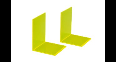 Boekensteun maul 10x10x13cm acryl neon geel | 10 stuks