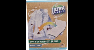 Ultra Clean - Wasmiddel - Oplosbare Wasdoekjes - 20 Stuks - Frisse Geur