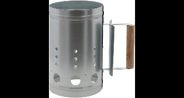 Fancy Flames BBQ/Barbeque kolenstarter - staal/hout - 26 x 17 x 28 cm - kolen/briketten - accessoires