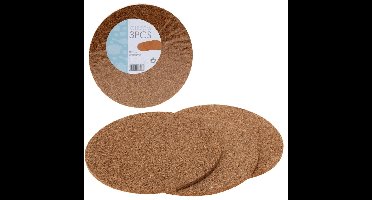 Ronde pannen onderzetters - kurk - 9x stuks - D19 cm x H6 mm - hete pannen en schalen