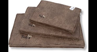 NapZZZ benchkussen lederlook bruin Maat M:75 x 47 x 5 cm