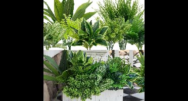 Boraboi® Kunstplanten Set van 18 Stuks voor Buiten Gebruik, Realistisch en Weerbestendig voor Tuin en Huis