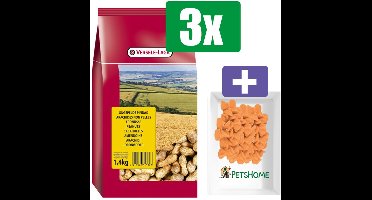 Versele Laga Voedermiddel Ongepelde pinda's 1.4 kg – 3 Zakken – Inclusief 6 stuks PetsHome Fruitkuipjes