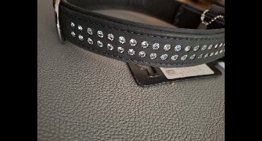 Karlie Halsband - Vintage Strasshalsband - Zwart 30mmx