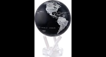 Mova wereldbol op zonne energie Ø 11,5 cm - Uitvoering - Zilver / zwart metalic (SBE)