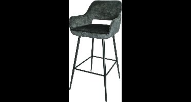 PTMD Fallon Velvet Barstoel - Antraciet