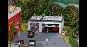 Faller - 1/87 DUBBELE GARAGE MET AANDRIJVING - modelbouwsets, hobbybouwspeelgoed voor kinderen, modelverf en accessoires