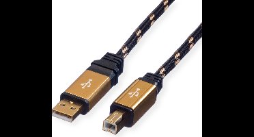 ROLINE GOLD USB 2.0 kabel, type A-B, 1,8 m