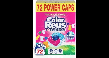 Color Reus Power Caps - Wascapsules - Gekleurde Was - Voordeelverpakking - 2 x 36 Wasbeurten