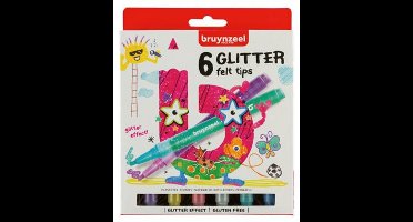 Bruynzeel Kids Glitter viltstiften set 6