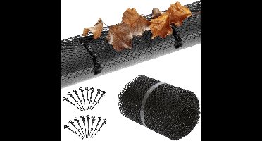 Dakgootbescherming - 6m incl. 16 bevestigingsclips - Zwart