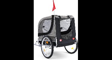 Hondenfietskar Fietskar Hond Mand Hondenkar Opvouwbaar Grijs/Zwart Tot 40 KG